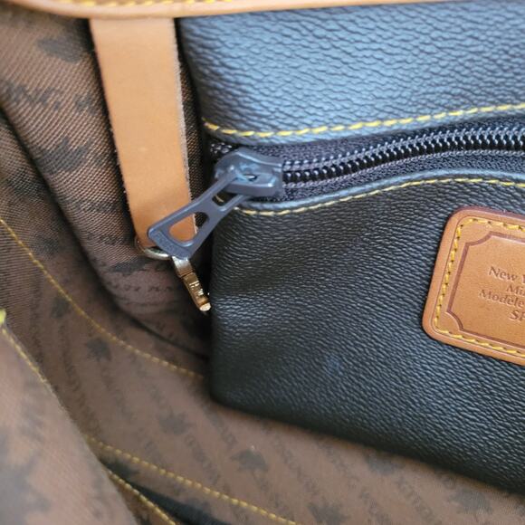 HUNTING WORLD Shoulder Bag Dark Brown Authentic Made in Italy Two Tone Leather - Picture 9 of 12